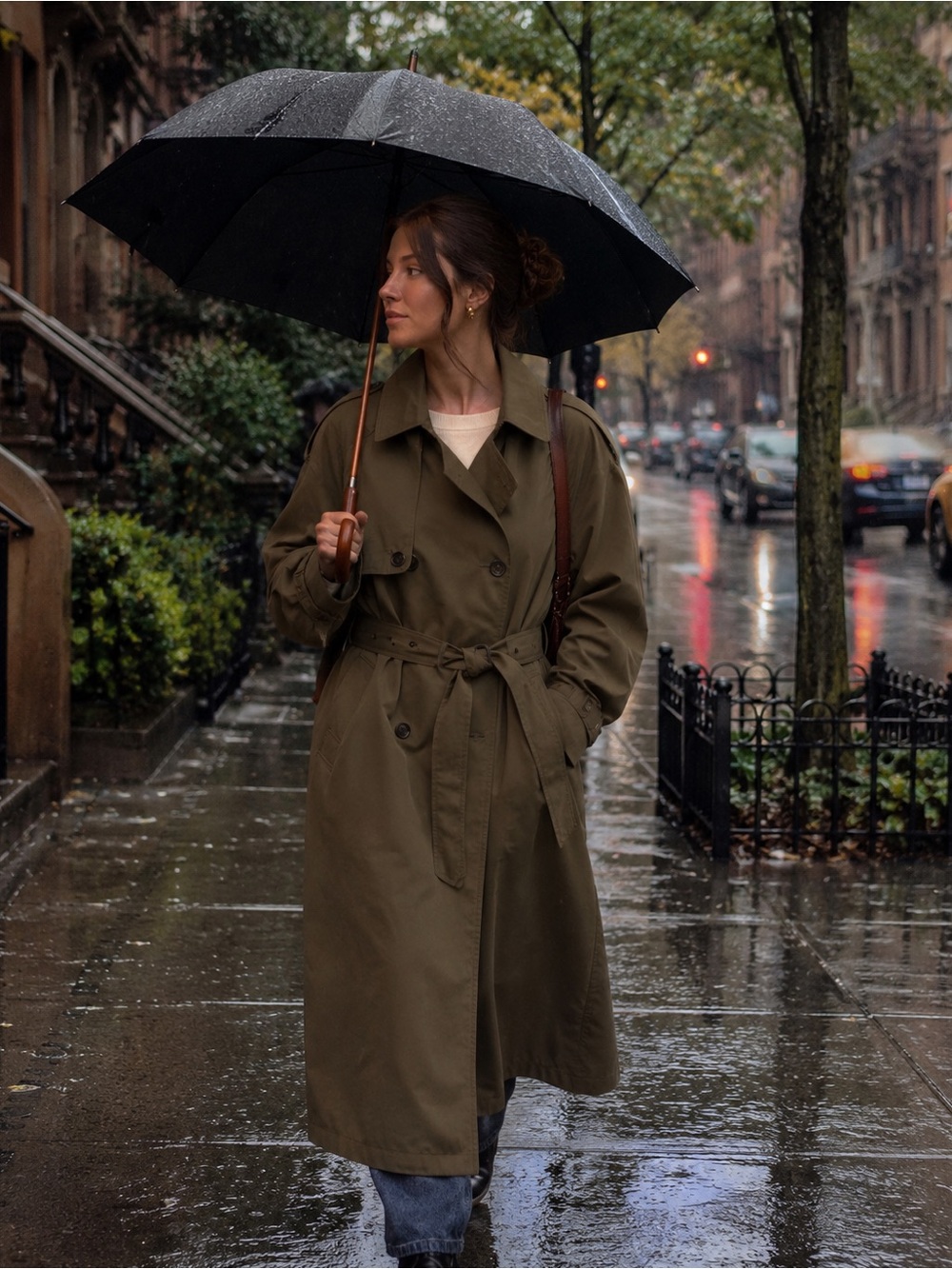 Unisex vintage Christian Dior Monsieur Trench Coat—  Olive Green Classic—Size 42